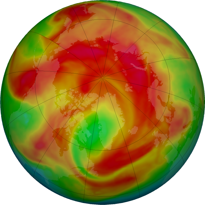 Arctic ozone map for 02 April 2024